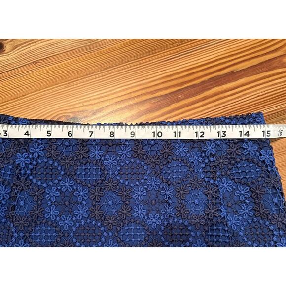 Sandro Paris Lagon Skirt Royal Blue Size 3 (30” Waist) Lace Crochet Overlay - Picture 8 of 10